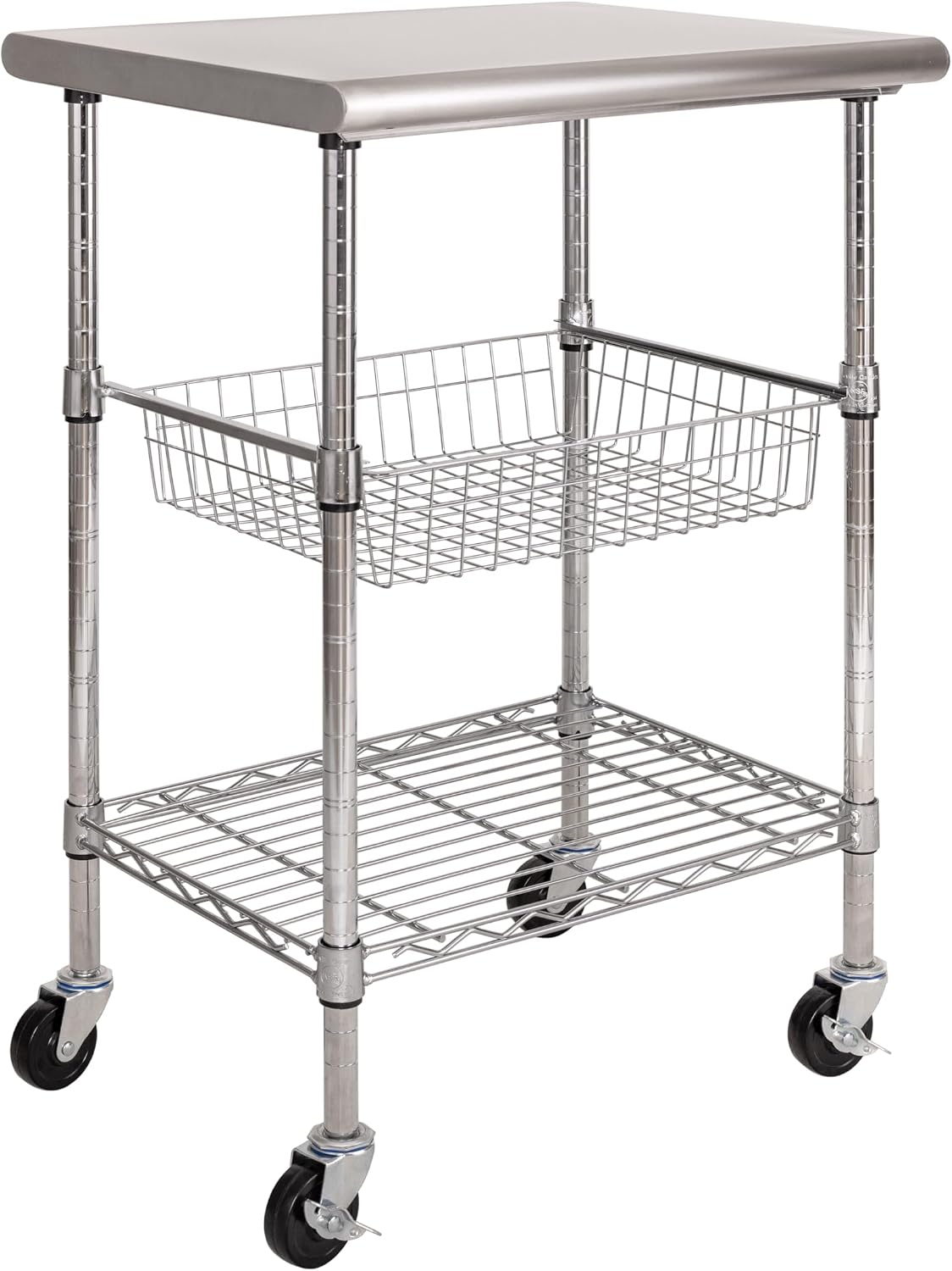 Kitchen Baking Island - Carrito de preparación comercial de acero