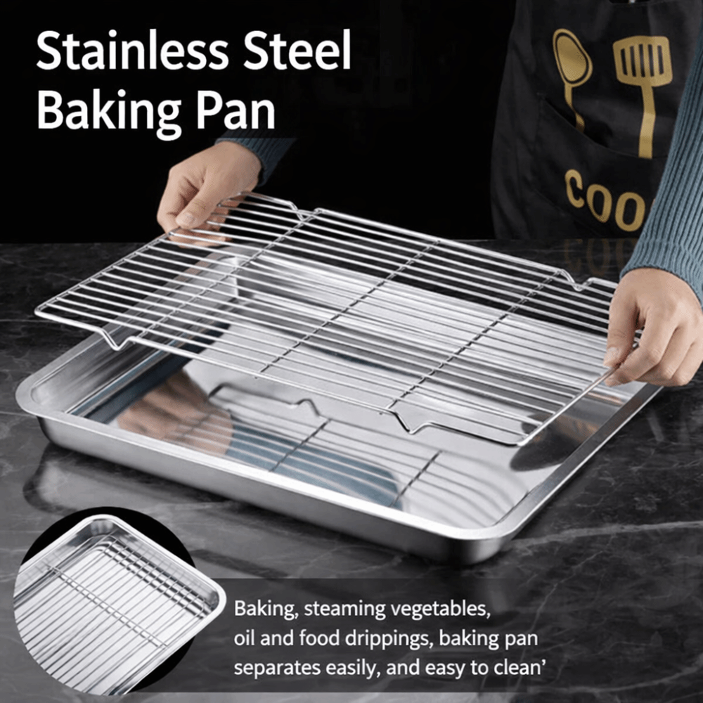 Kitchen Baking Tray Rack - Bandeja de horno cuadrada portátil de