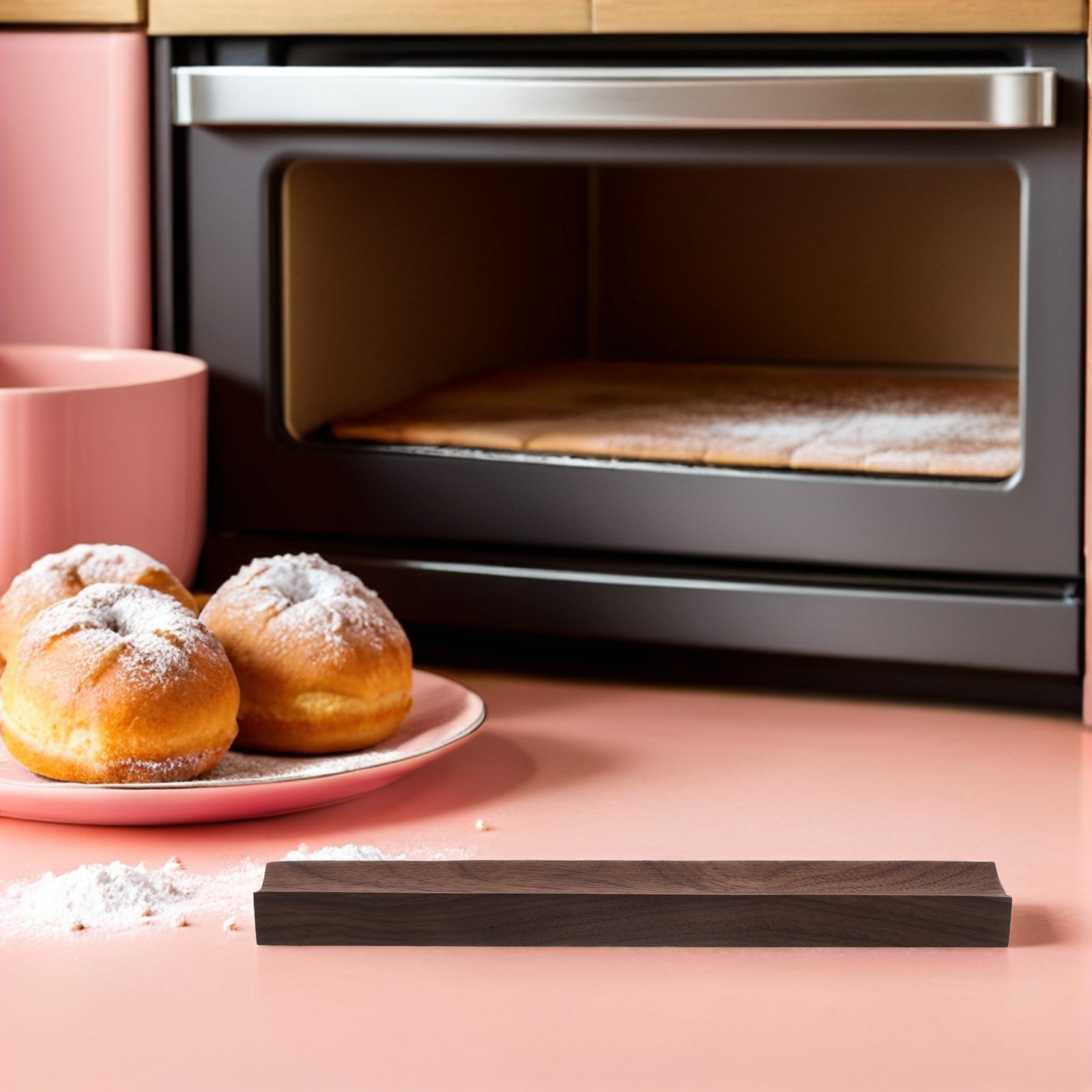 Kitchen Baking Counter - Soporte de madera para rodillo de