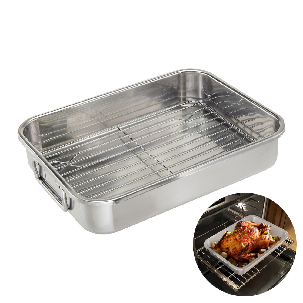 Kitchen Baking Tray Rack - Lata de acero inoxidable para asar,