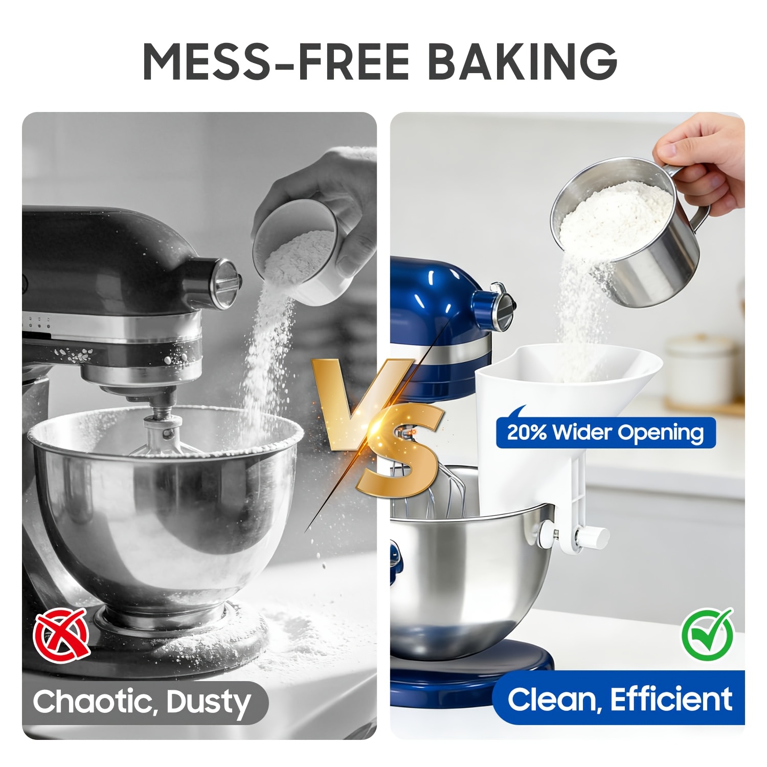 Embudo de boca ancha para hari - Kitchen Aid Baking Mixer reseña y precio