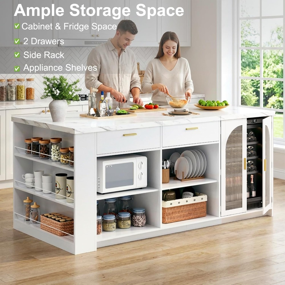 Isla de cocina grande de 71 pu - Kitchen Q reseña y precio