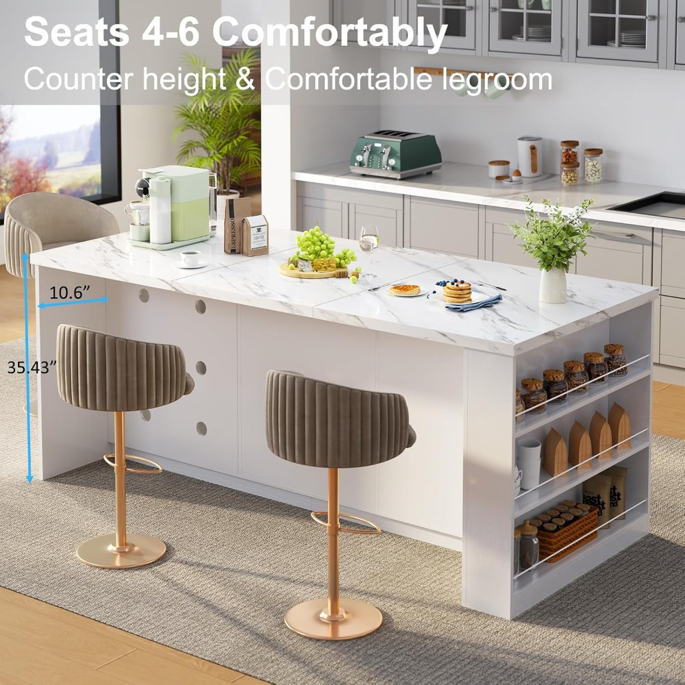 Isla de cocina grande de 71 pu - Kitchen Q reseña y precio