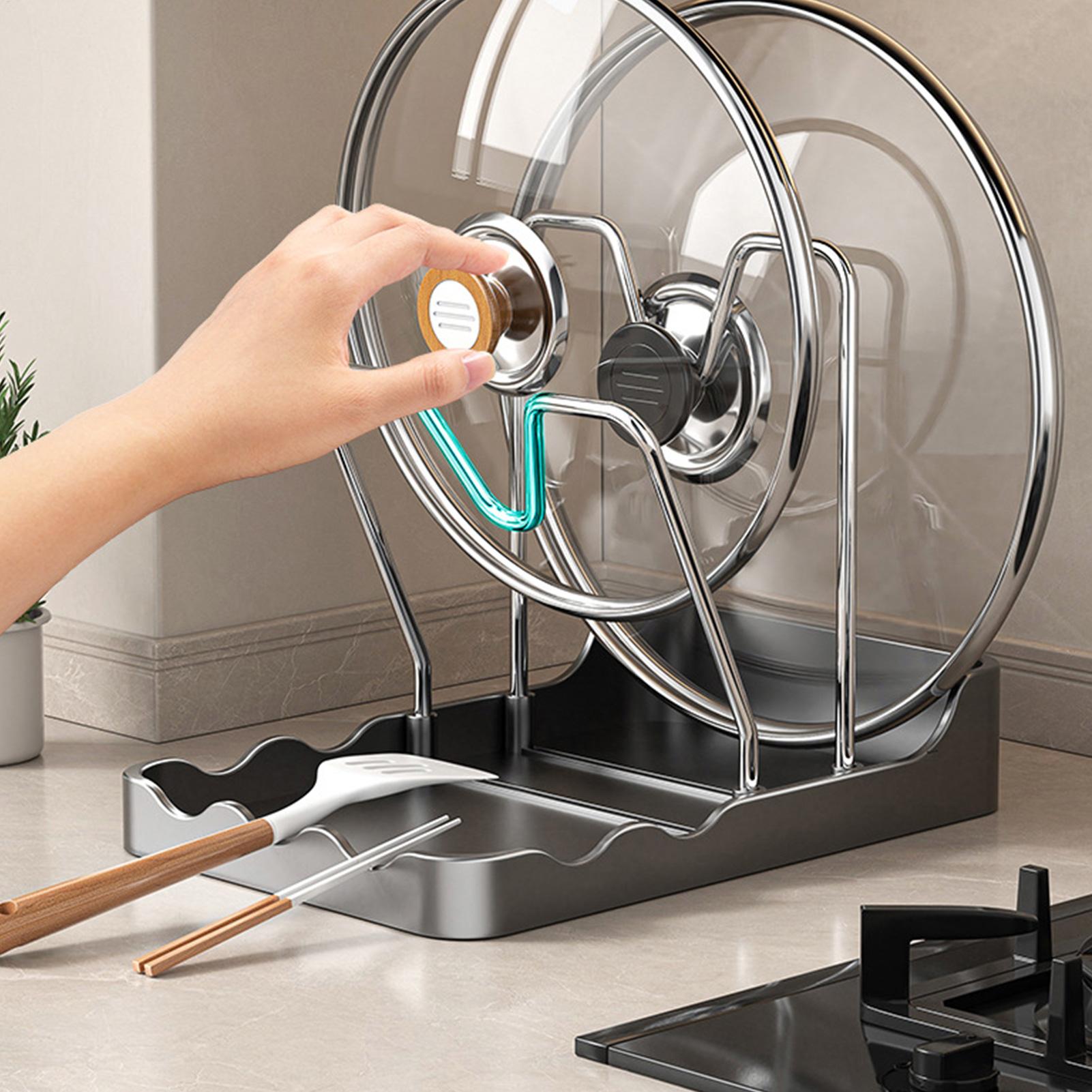 Organizador de tapas de ollas, - Kitchen Baking Tray Rack reseña y precio